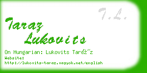 taraz lukovits business card